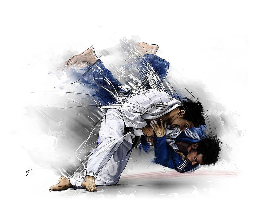 Incredible Vector Sport Illustrations by Tomasz Usyk, judo throw HD wallpaper
