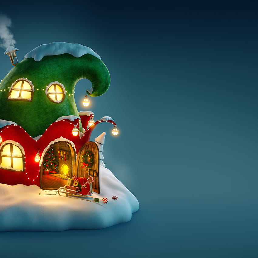 2932x2932 Christmas Fairy House Ipad Pro Retina Display , Backgrounds, and, ipad pro christmas HD phone wallpaper