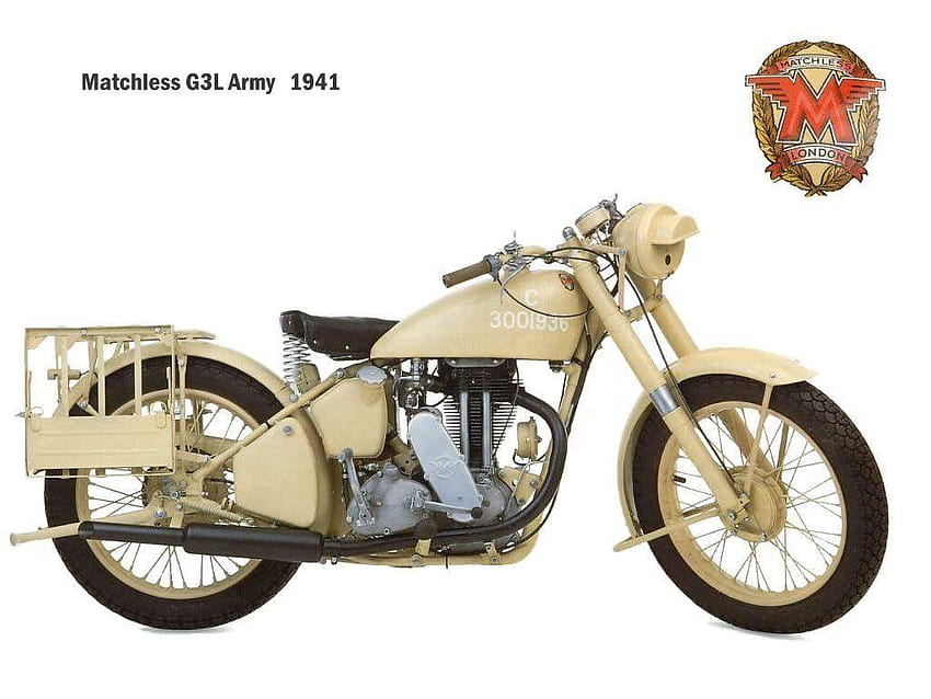 Beige + Black Matchless Classic Motorcycles, motociclette dell'esercito Sfondo HD