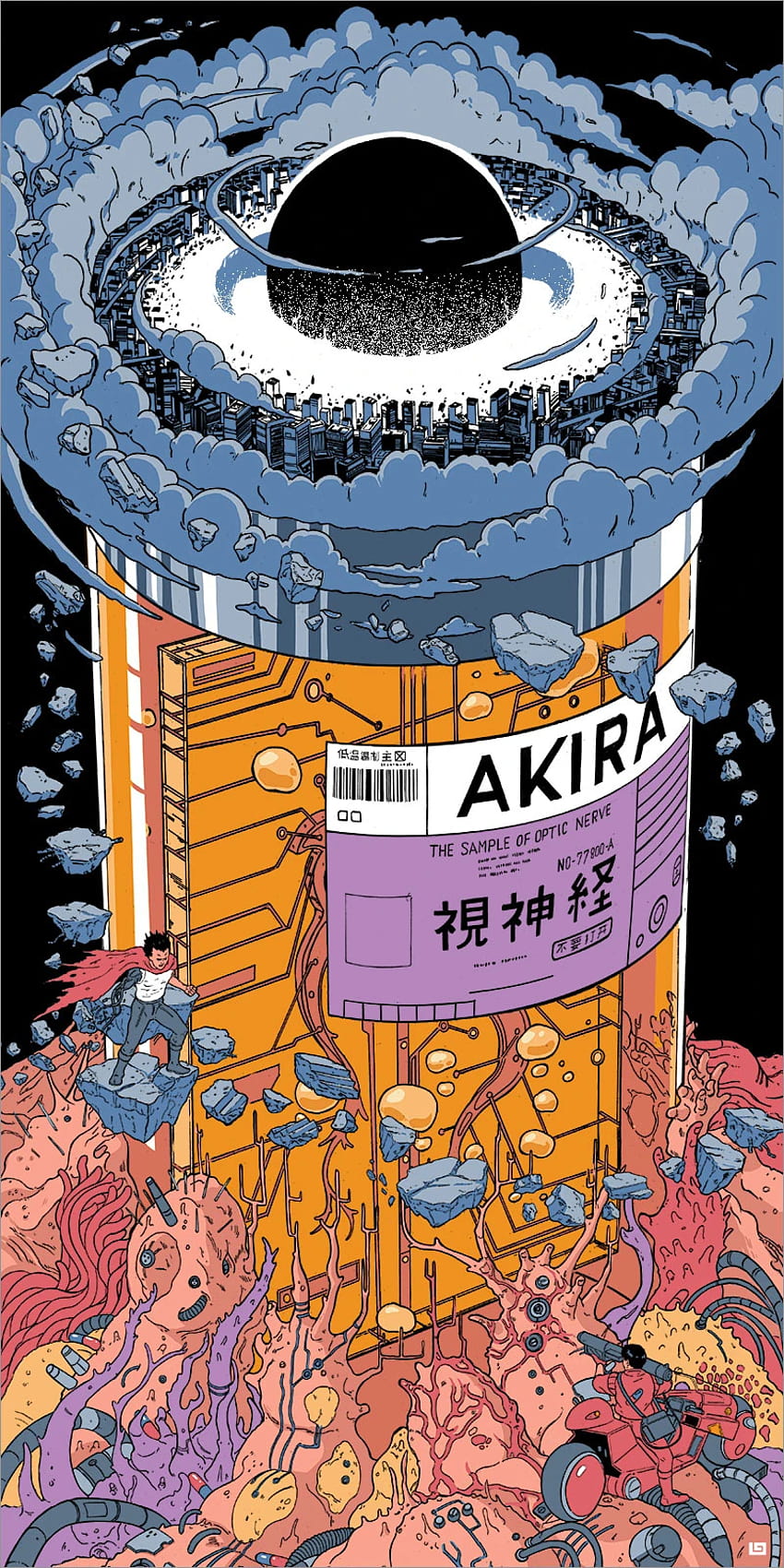 Plakat z sitodrukiem AKIRA Nerve Nerve Jar i 50 podobnych przedmiotów, astro akira Tapeta na telefon HD