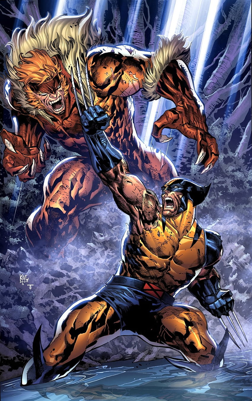 Wolverine vs Dentes de Sabre Papel de parede de celular HD