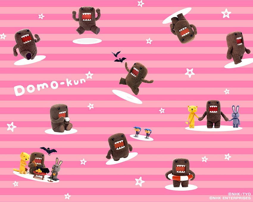 Cute Domo, domo kun pink HD wallpaper