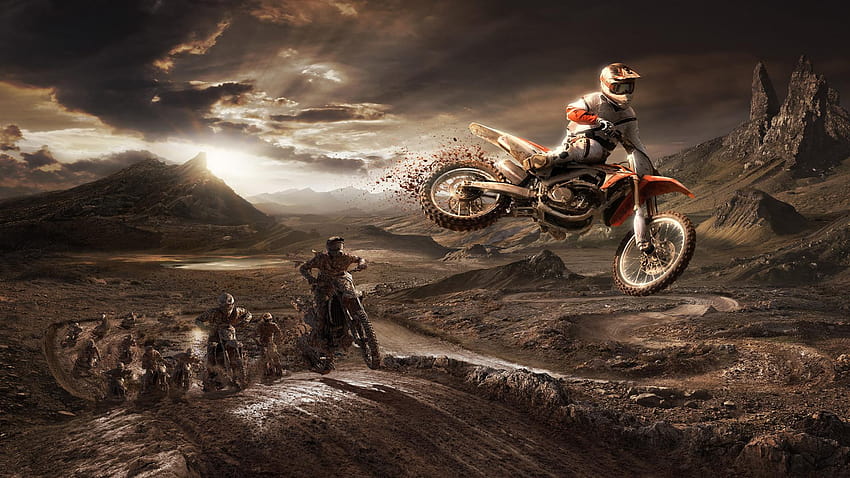 1920x1080 HONDA CRF 450R Riders Jumping From The Sand Mud Laptop HD wallpaper