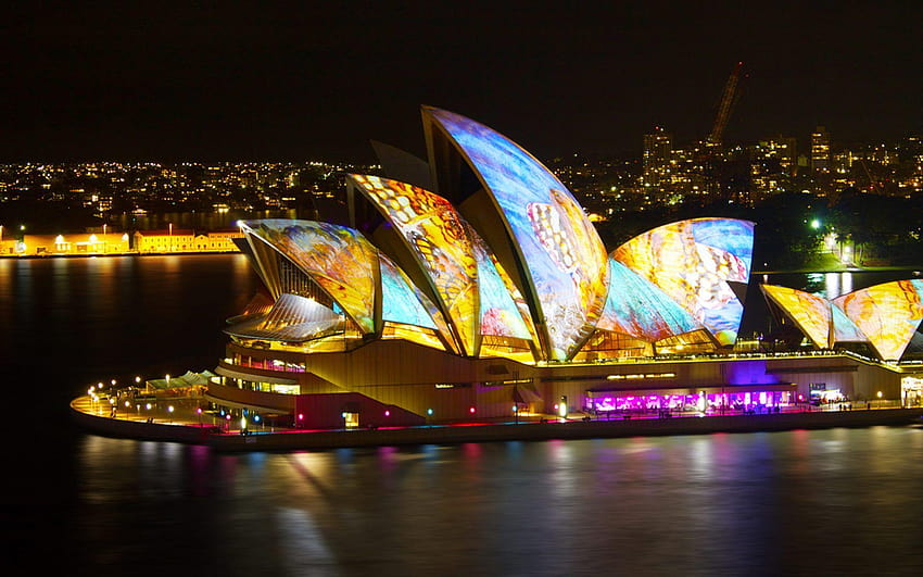 Sydney Opera House at Night Magnificent HD-Hintergrundbild