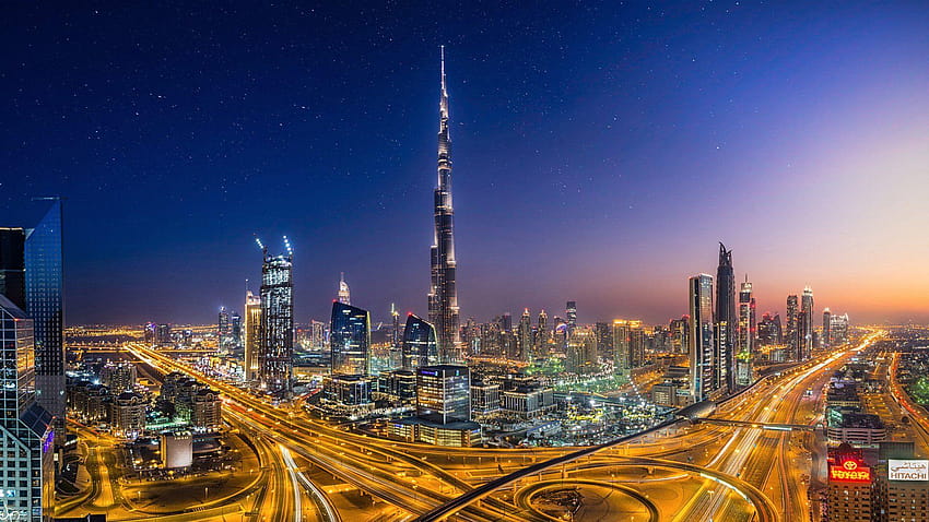 Stadt der Innenstadt von Dubai HD-Hintergrundbild