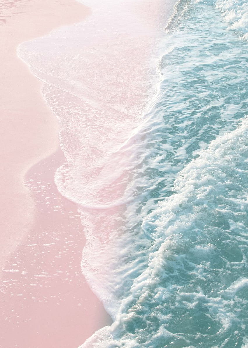 Soft Teal Blush Ocean 1 Nature Poster Print, warm summer aesthetic HD phone wallpaper