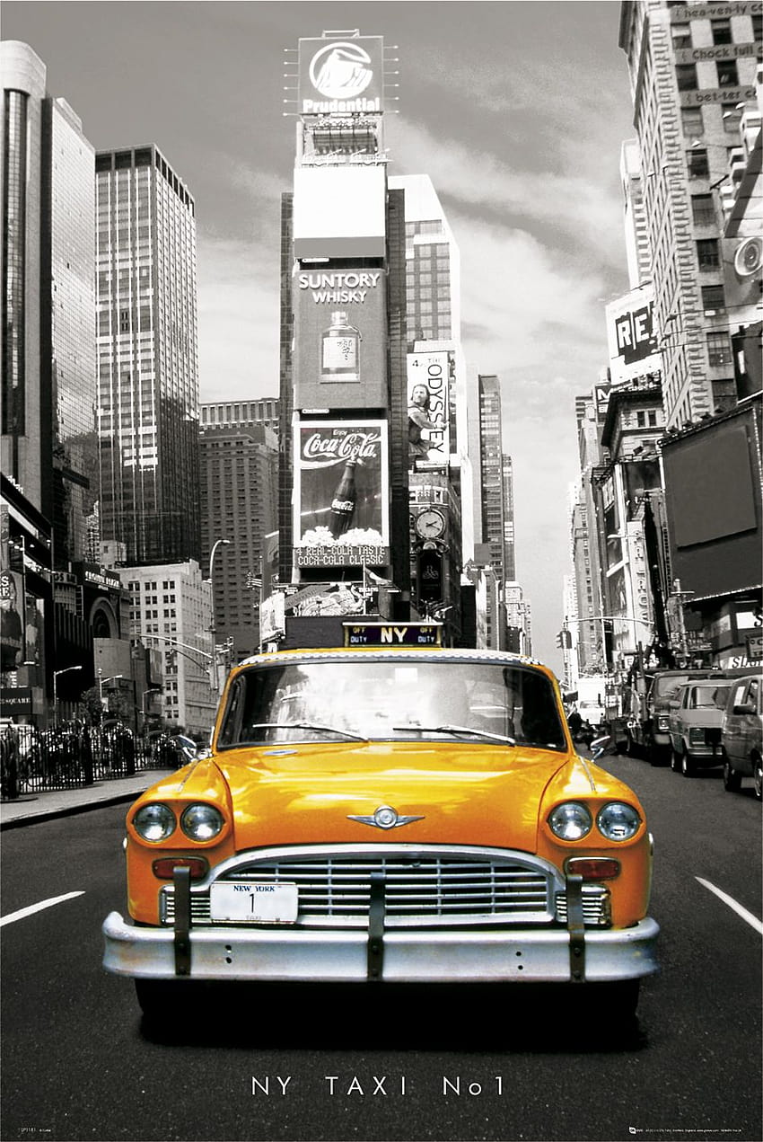 Плакат с такси Ню Йорк HD тапет за телефон