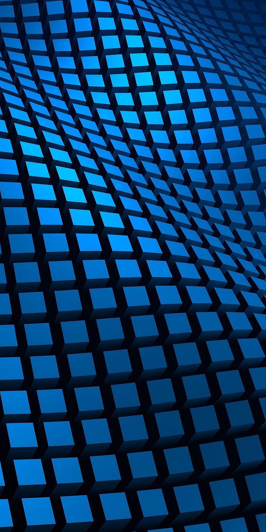 Pattern, grid, squares, curvy texture, 1080x2160, blue digital art squares HD phone wallpaper