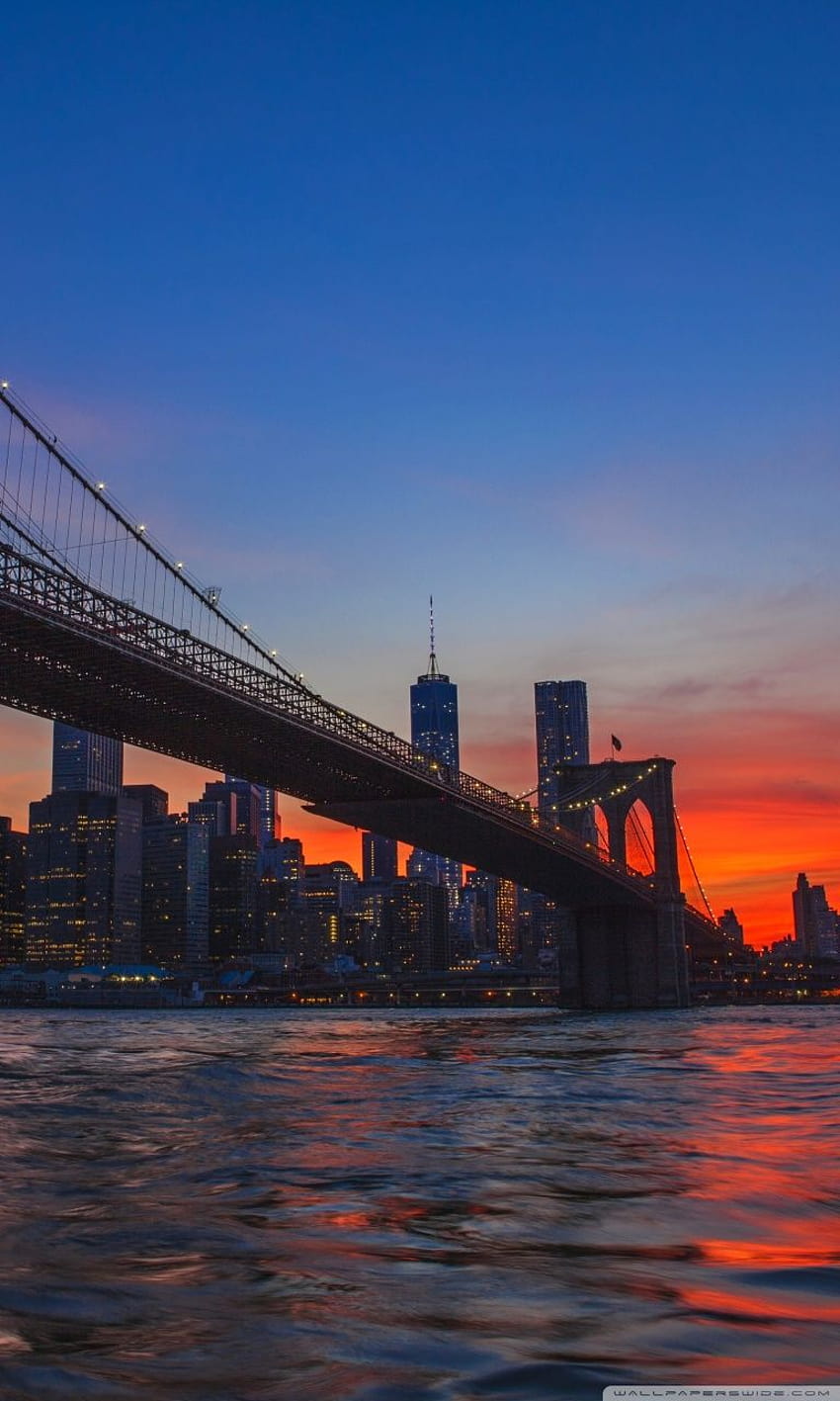 New York City, Brooklyn Bridge View Ultra Backgrounds, teléfono inteligente de nueva york fondo de pantalla del teléfono