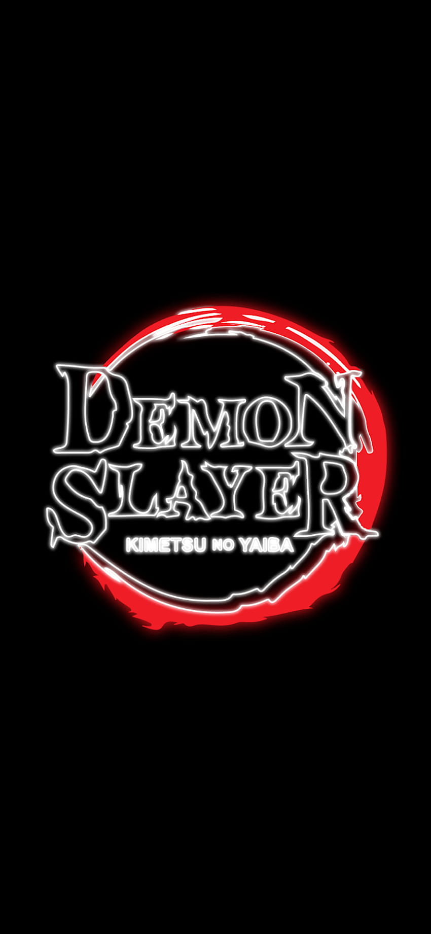 Oled Demon Slayer, kimetsu no yaiba logo HD тапет за телефон