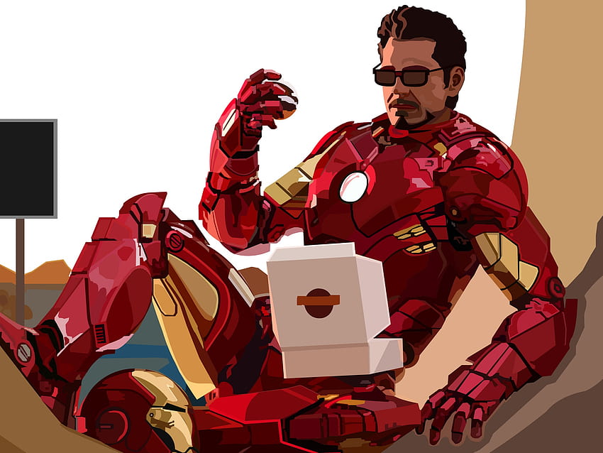 Iron Man Eating Donuts 2020 HD wallpaper