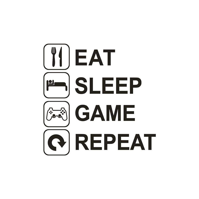 Alelife DIY Eat Sleep Game Repeat 取り外し可能なアート、 HD電話の壁紙