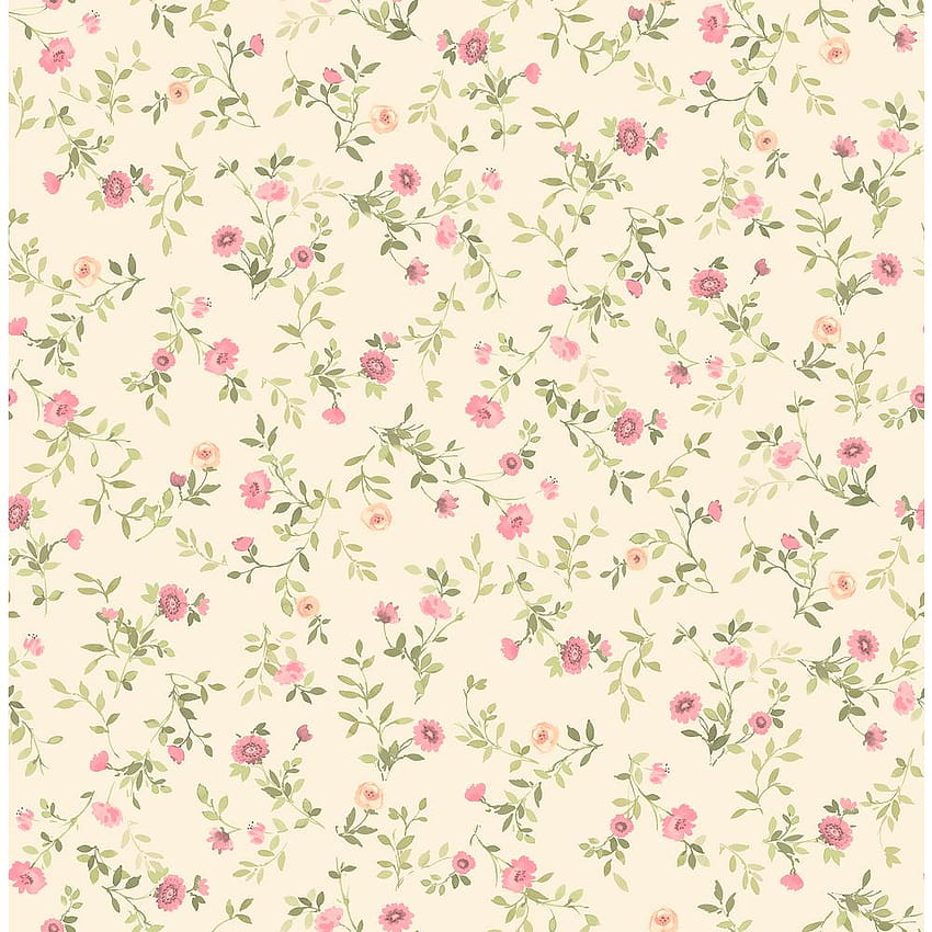 Advantage Catlett Pink Floral Toss Strippable Roll, dainty flowers HD phone wallpaper