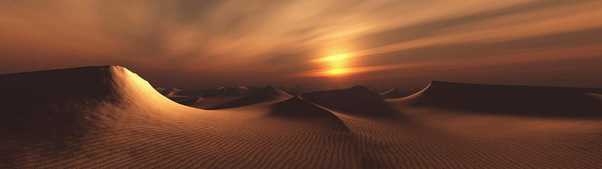 Podwójny monitor pustynnych wydm Tapeta HD