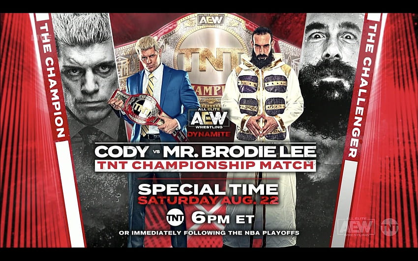 Brodie Lee는 Cody Rhodes에게 8월 22일 AEW Dynamite의 TNT 타이틀 매치에 도전합니다. HD 월페이퍼