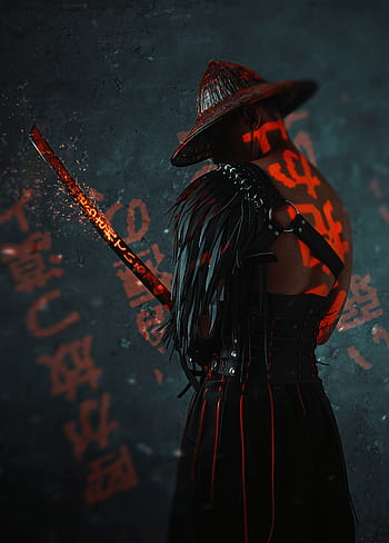 Samurai Warrior Sunset 4K Phone iPhone Wallpaper #4870a