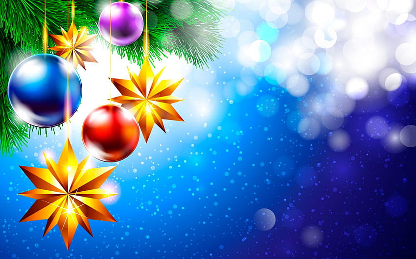 Weihnachts- und Neujahrsfeier Kiefernzweige dekorativ, feiern das neue Jahr HD-Hintergrundbild