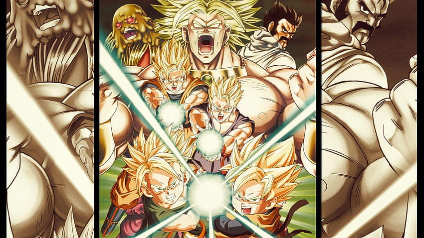 Goku, Gohan, Goten y Trunks vs Broly el Saiyajin Legendario, goku gohan goten fondo de pantalla
