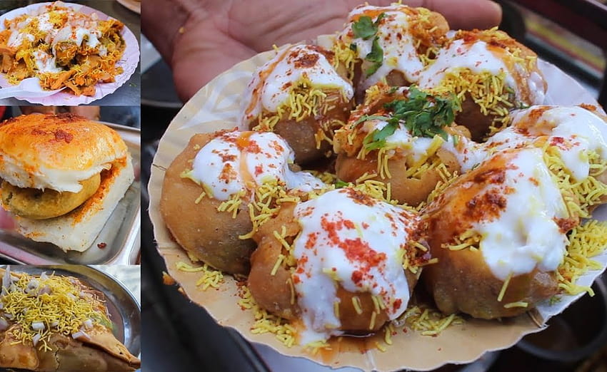 Menù di street food per matrimoni indiani Sfondo HD