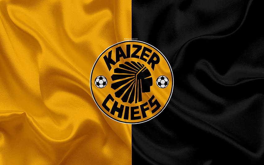 Kaizer Chiefs FC, logo, pomarańczowo-czarny jedwab Tapeta HD