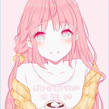 1080x2240 Cute Anime Girl, Maid Outfit, Pink Hair, Eyepatch, Headdress ...