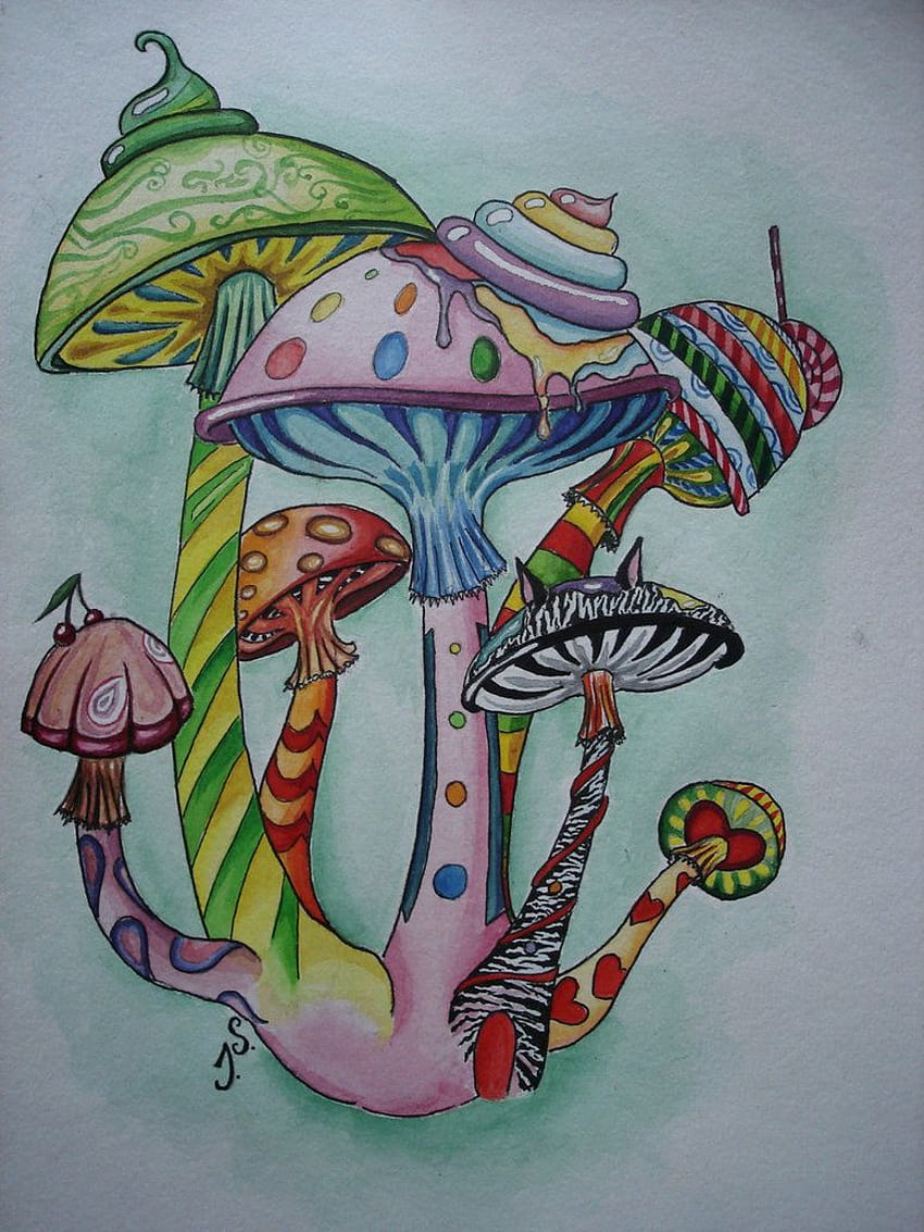 Trippy Mushrooms Print | taterballz