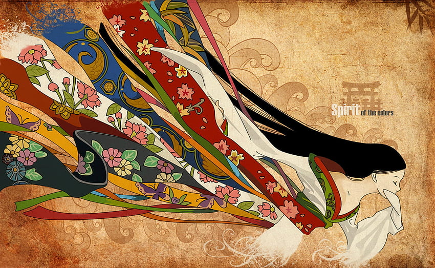 asian themed ,art,textile,tapestry,visual arts,mythology, japanese mythology HD wallpaper