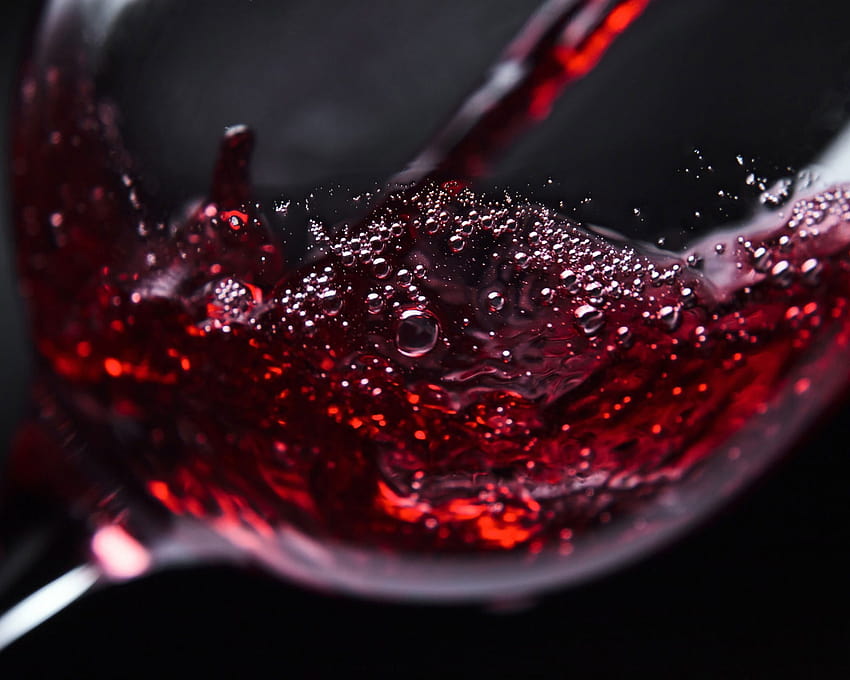 Klares Kristallweinglas, Trinkglas, Makro, rot, nah, Wein trinken HD-Hintergrundbild