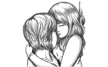 Drawing Love Intimate relationship Girlfriend Pencil, pencil, love, pencil,  black Hair png