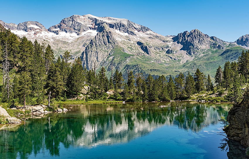 España Benasque Aragón Naturaleza Spruce Mountains Lago, montañas españa fondo de pantalla