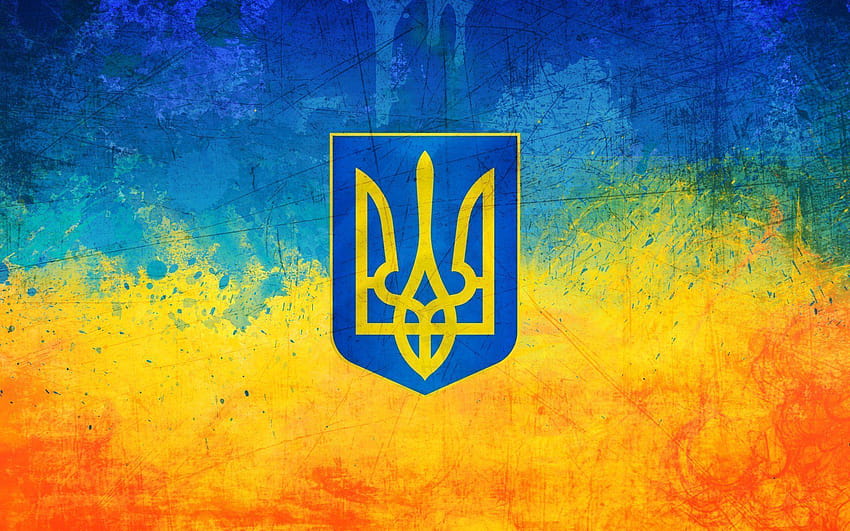 ukraine ukraine flag coat of arms trident yellow blue HD wallpaper