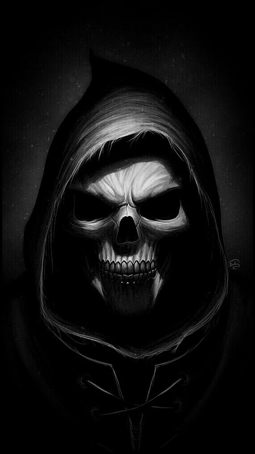 Scary Skull Drawing, Horrorzeichnungen HD-Handy-Hintergrundbild