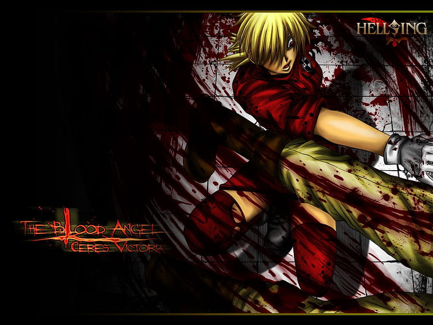 blood hellsing seras victoria, hellsing ultimate anime HD wallpaper