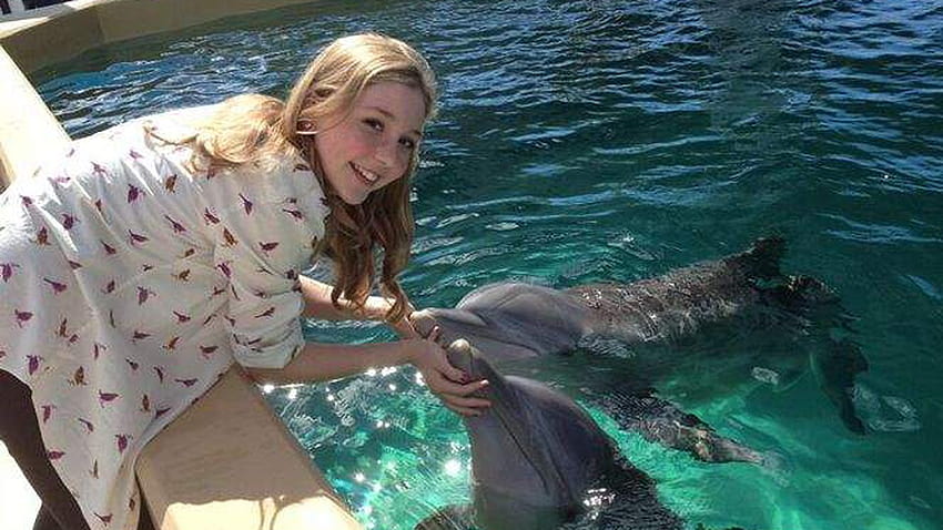 La star di Dolphin Tale visita il Clearwater Marine Aquarium Sfondo HD