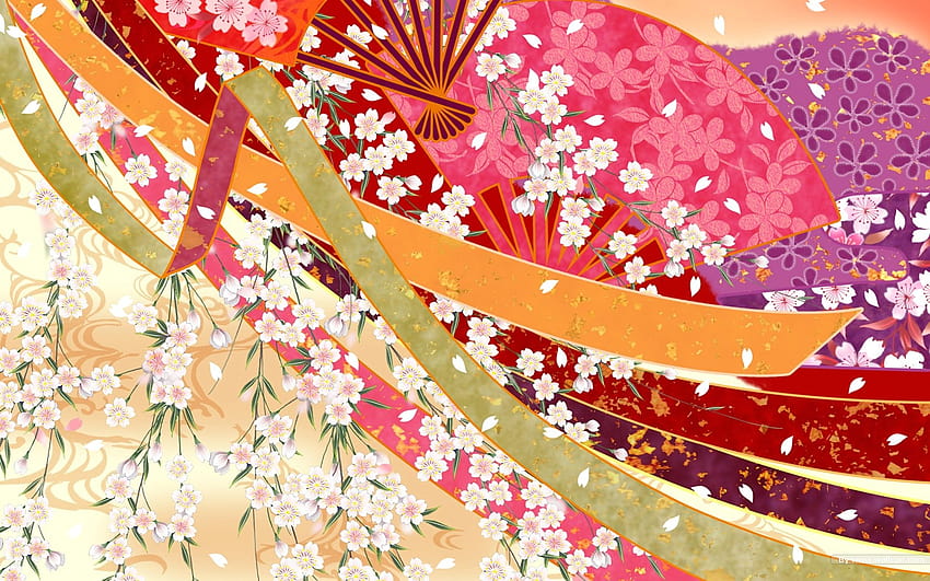 Patrón y color de estilo japonés, diseño japonés. fondo de pantalla