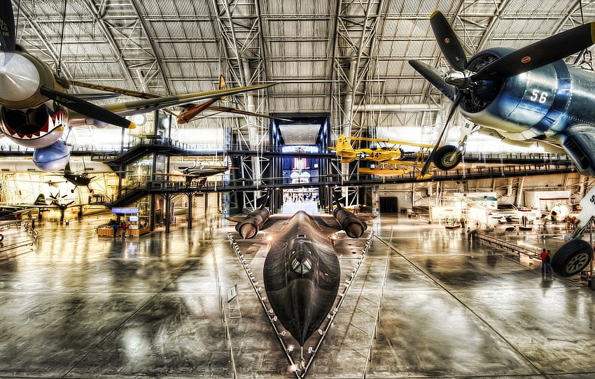 the plane, fighter, r, hangar, Museum , section авиация, air museum HD wallpaper