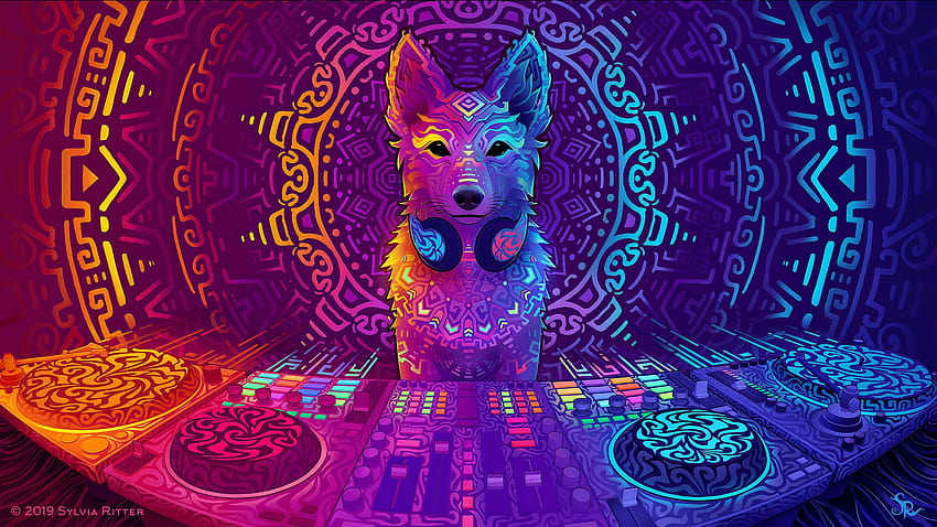 Purple DJ, neon dj HD wallpaper