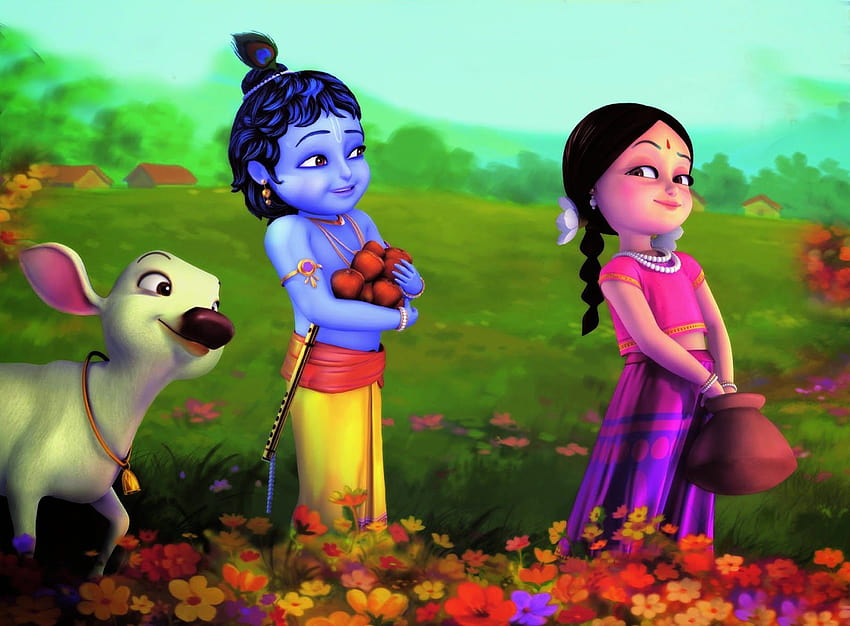 New Radha Krishna Animated, anime radha and krishna HD wallpaper