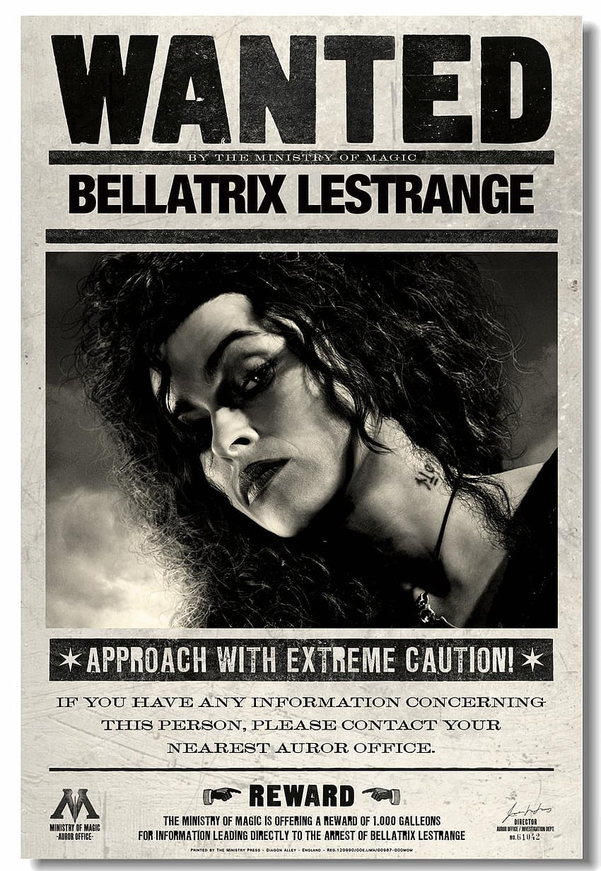 Custom Canvas Wall Prints Vintage Wanted Severus Snape Poster Bellatrix ...