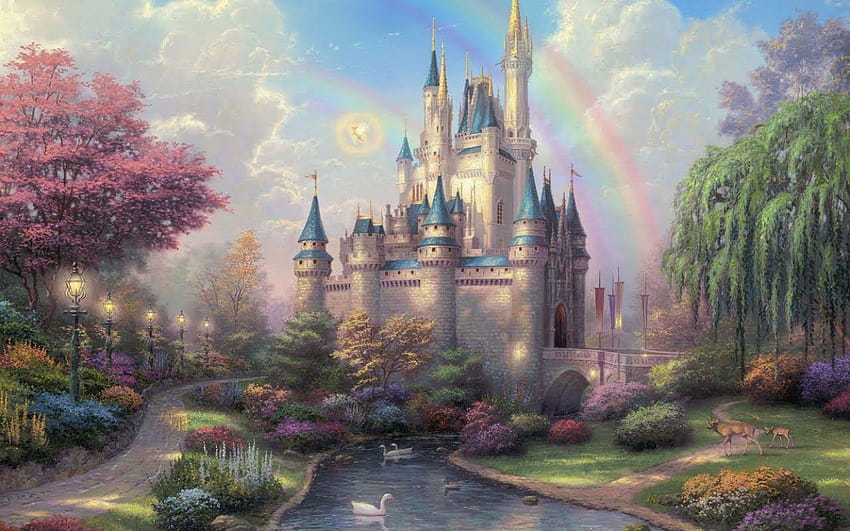 Piękna bajkowa muzyka, tło zamku księżniczki Disneya Tapeta HD