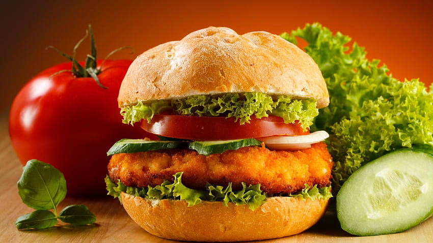 Zinger-Burger-Rezept nach KFC-Art zu Hause mit sehr einfachen 5 Schritten HD-Hintergrundbild
