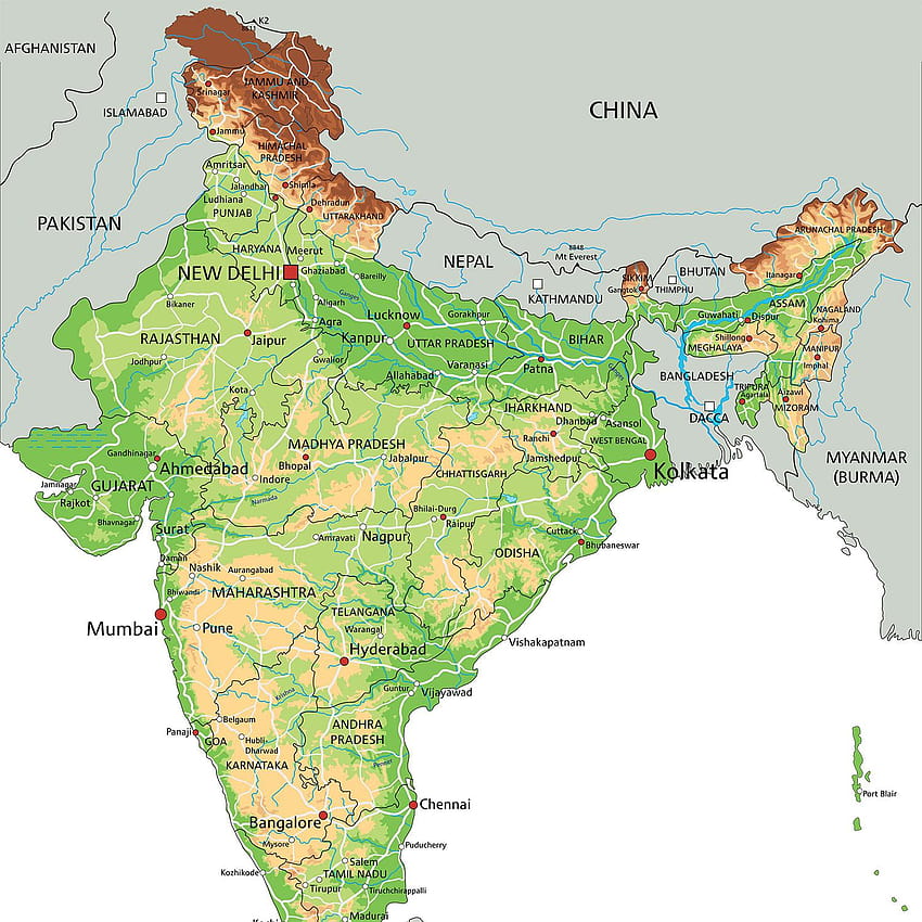 Indian Map 2 for Decor, india map HD phone wallpaper