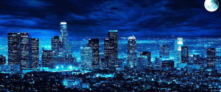 Los Angeles Skyline night time HD wallpaper