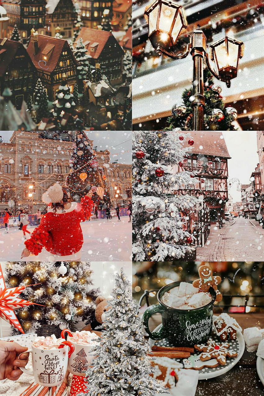4 Cozy Christmas Aesthetic Collage // Christmas Ideas, christmas ...