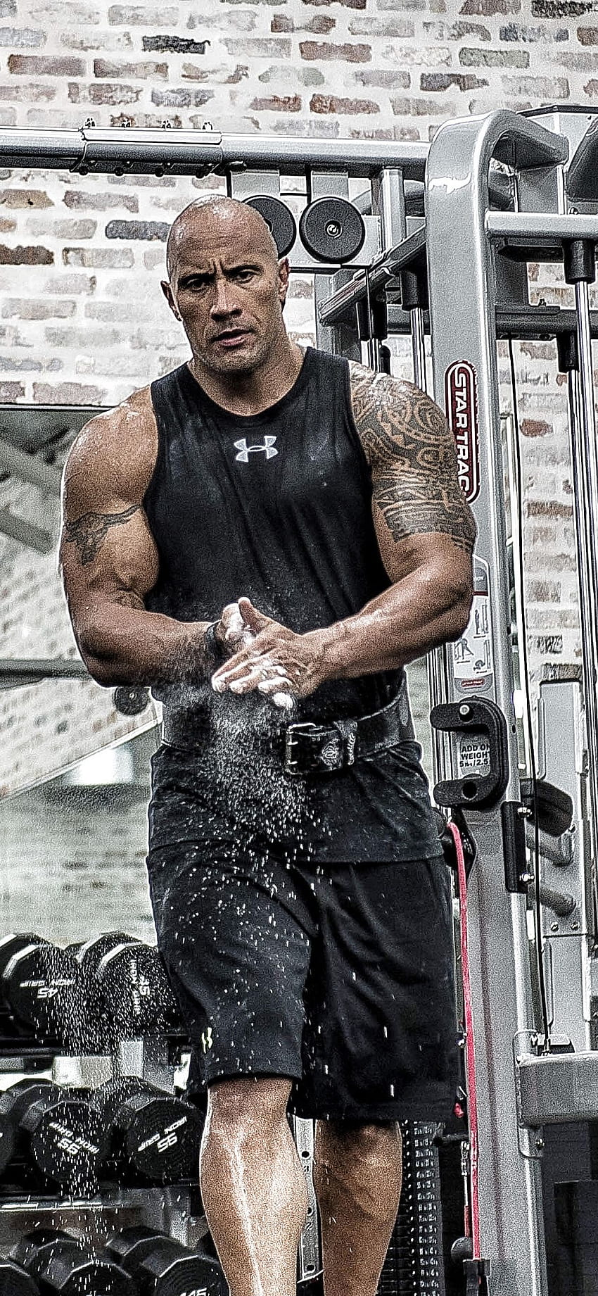1125x2436 Dwayne Johnson In Gym Iphone XS,Iphone 10,Iphone X , Backgrounds, and, boys workout HD phone wallpaper