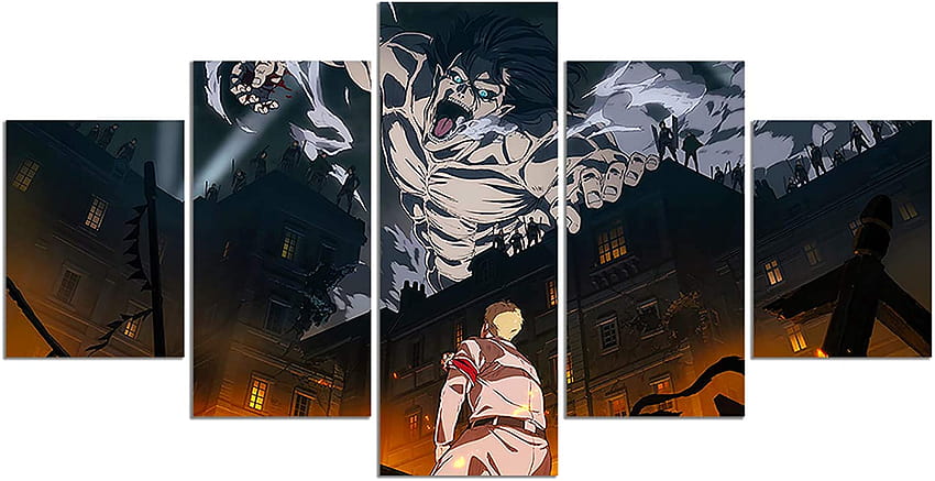 Anime Attack บน Titan Season 4 โปสเตอร์ Eren Yeager พิมพ์บนผ้าใบ Wall Art สำหรับตกแต่งห้องนั่งเล่นเด็กของขวัญ วอลล์เปเปอร์ HD