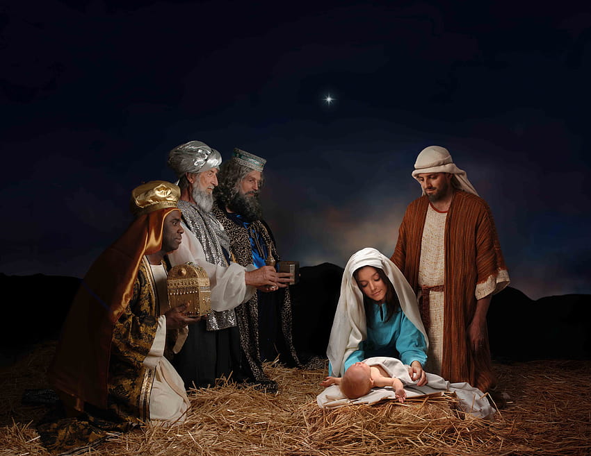 Meryem Ana, İsa Mesih'i Doğurur, bebek İsa Noel HD duvar kağıdı