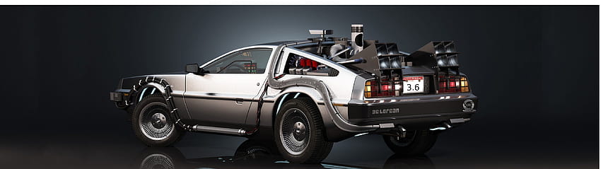 DMC DeLorean, DeLorean, Retour vers le futur, Voiture, Deux moniteurs, Affichage multiple / et Mobile &, Voiture 3840x1080 Fond d'écran HD