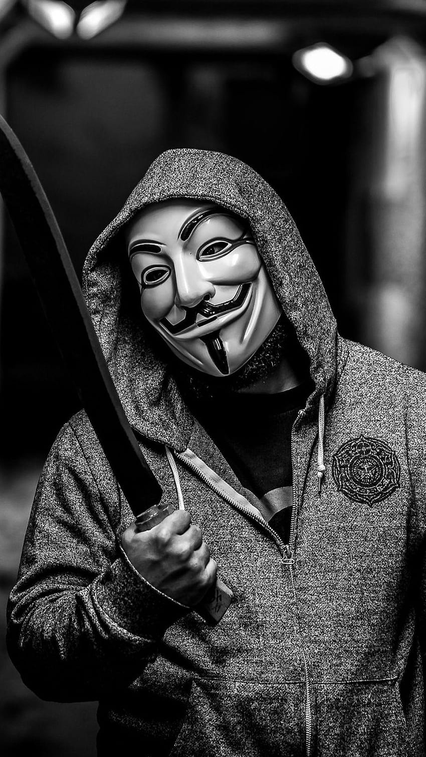 Fundos Anonymous Mask Hacker Group Machete Jacket, hacker anônimo Papel de parede de celular HD