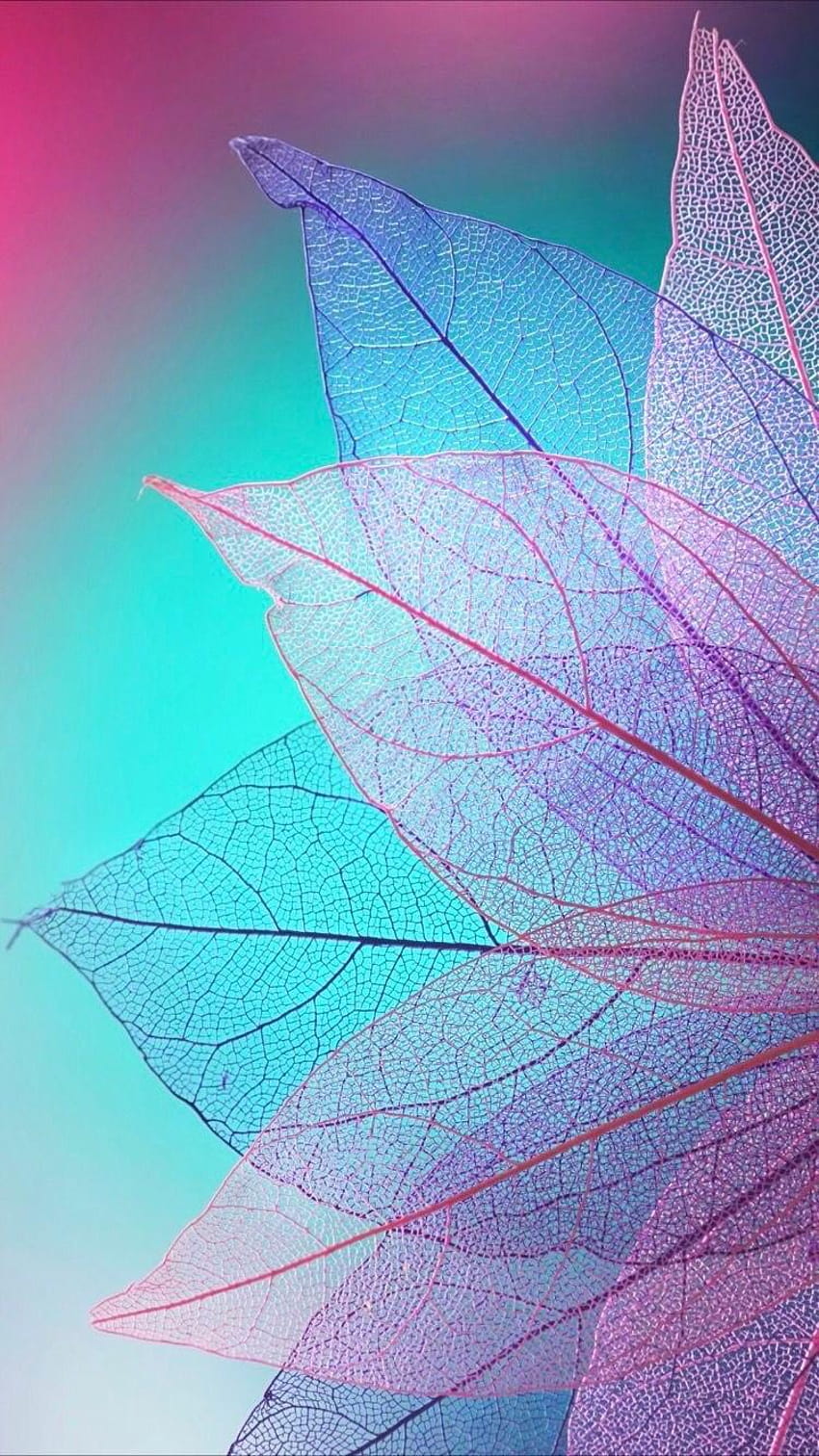 iPhone และ Android : Colored Leaves สำหรับ iphone ใบไม้สีน้ำเงิน วอลล์เปเปอร์โทรศัพท์ HD